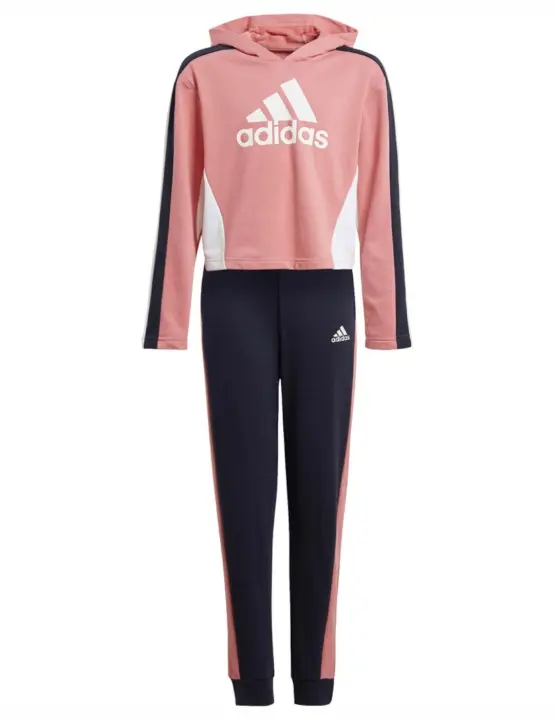 Adidas Chandal G Hooded Crop Rosa - Sudaderas Capucha Niña - 1
