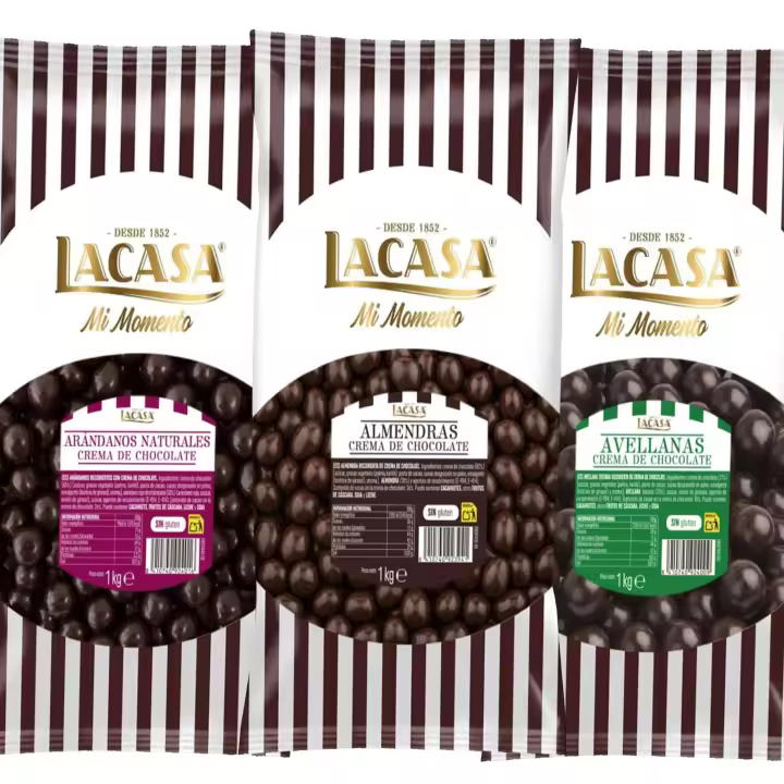 Lacasa Pack 3kg de bolas: Almendra con chocolate Negro,Avellana con chocolate Negro,Arándanos con chocolate Negro - 1
