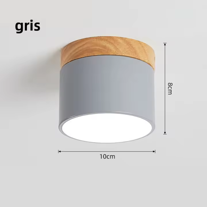 Lámpara De Techo Sólida De Madera Para Entrada Baño Cocina Sala De Estar Iluminación LED Superficie Montada Moderna - 1