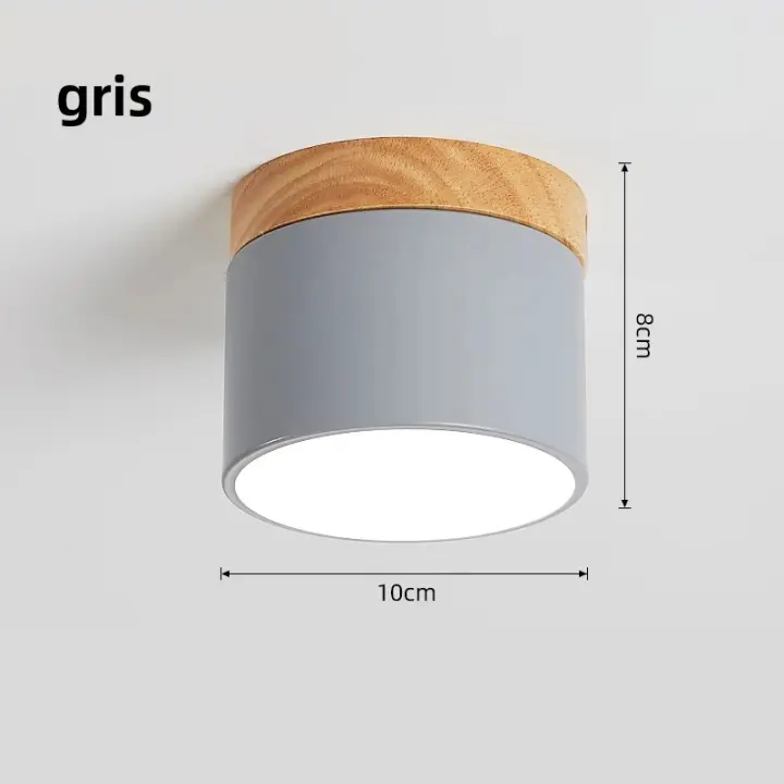 Lámpara De Techo Sólida De Madera Para Entrada Baño Cocina Sala De Estar Iluminación LED Superficie Montada Moderna - 1