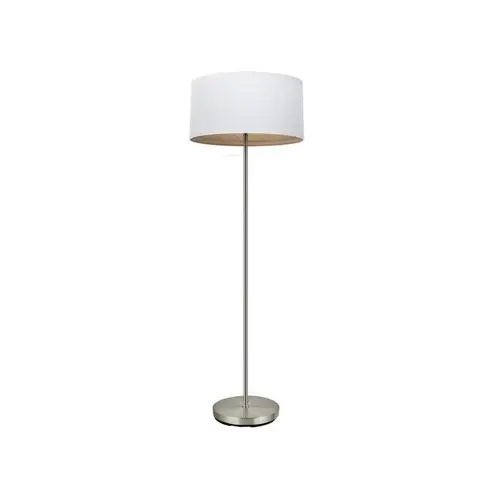 FABRILAMP Lámpara de Pie Tatiana para Salón - Niquel/Blanco-Madera Clara - 162x40x40 Cm - 1