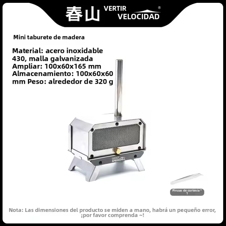 Mini Estufa De Madera Goout Springhill Para Camping Y Exterior Plegable Portátil Hornillo Para Mesa De Hogar Y Burner De Incienso Anti-Mosquitos Material De Acero Inoxidable - 1