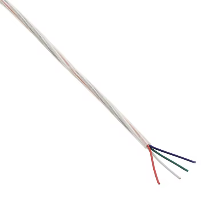 LEDBOX Cable redondo transparente 4x0,50mm RGB, 1m. Instalaciones, Cableado - 1
