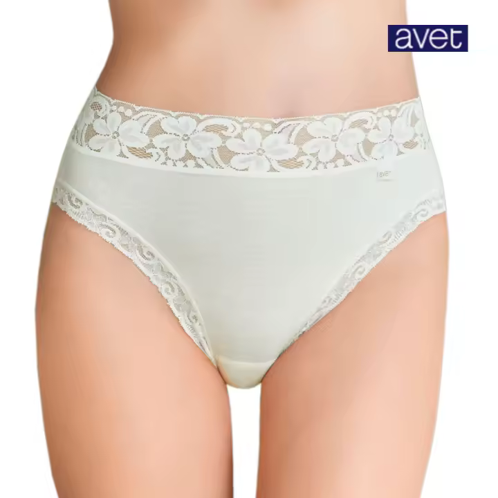 AVET-3324 Pack de 6 Bragas de mujer altas realizadas en algodon lycra sin costuras y con encaje - 1