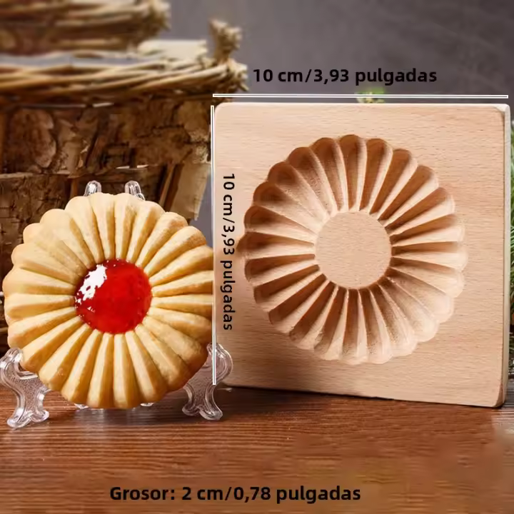 Molde De Cookie De Madera 3D Para Hornear DIY Engrasado Y Emboss Para Galletas De Jengibre Fondant Molde De Pastelería Para Navidad - 1