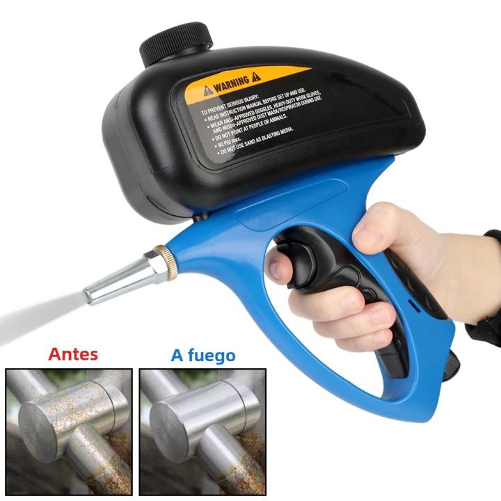 Máquina De Pulverización De Arena Pneumática Portátil Para Vidrio Y Tumbas Antirroto Sandblaster 90psi Con Bomba De Aire Incluida