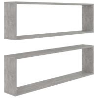 vidaXL Estantes cubo de pared 2 uds contrachapado 100x15x30 cm Blanco, Negro, Gris Mueble Almacenaje Estantería para Oficina, Estudio, Dormitorio Estantería/Librería/ mueble de Almacenamiento - details 2