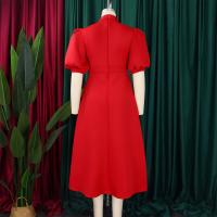 Vestido Elegante De Fiesta Para Mujer 2024 Con Cuello Con Lazo Manga Corta Cintura Alta A-Line Plisado Hasta El Tobillo Vestido De Cumpleaños - details 25