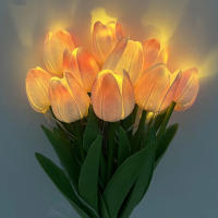 10Pcs Flores Artificiales De Tulipán LED Luz Nocturna Para Decoración De Jardín Hogar Bodas Cumpleaños Regalo Falso Flor Bouquet - details 2