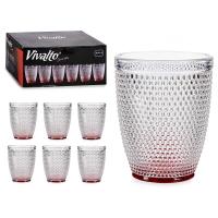 Arte Regal Set 6 Vasos Cristal Puntos Agua 300 ml Rojo 8 x 8 x 10 cm - details 0