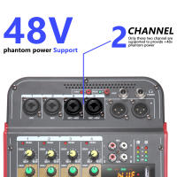 Mezclador De Audio 6 Canales Con Efecto AUX Y Potencia Fonética De 48V USB Consola De Mezcla Profesional EU/US Plug - details 3