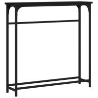 vidaXL Mesa consola madera de ingeniería 75x19,5x75 cm Negro, Roble Sonoma, Roble ahumado Mesa de sofá Mesa de Entrada para Salón Consola de Entrada Mueble Recibidor Mesita Mesa auxiliar Salon - details 1