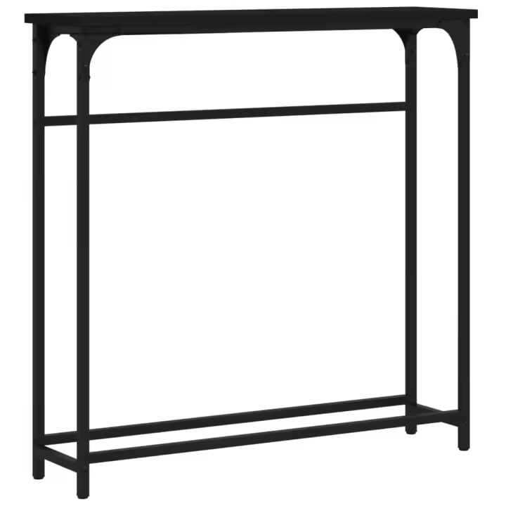 vidaXL Mesa consola madera de ingeniería 75x19,5x75 cm Negro, Roble Sonoma, Roble ahumado Mesa de sofá Mesa de Entrada para Salón Consola de Entrada Mueble Recibidor Mesita Mesa auxiliar Salon - 1