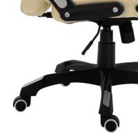 vidaXL Silla de oficina de cuero sintético color crema - details 6