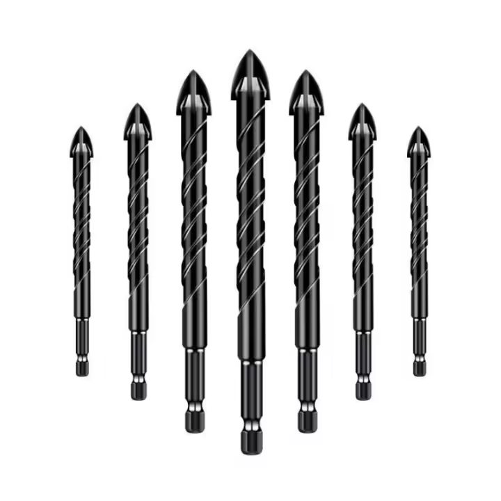 Juego De 7 Piezas De Brocas De Concreto 3-12mm Brocas De Masonería Para Vidrio Ladrillo Azulejo Concreto Plástico Y Madera Herramientas De Perforación - 1