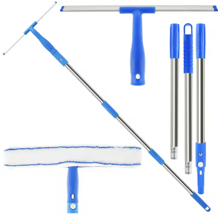 Kit Profesional De Limpieza De Ventanas Con Esponja Y Escobilla Y Pala De Acero Inoxidable De 53 Pulgadas Herramienta De Limpieza Para Ventanas - 1