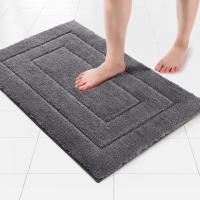 Alfombra de Baño Antideslizante, Absorbente y Lavable a Máquina - Alfombrilla Extra Gruesa, Cómoda y Acogedora para Ducha con Color Sólido (Gris Oscuro,40 x 60 cm) - details 0