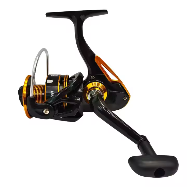 Carrete Spinning T-4000 5.2:1 dorado para caña de Pescar diestro - 1