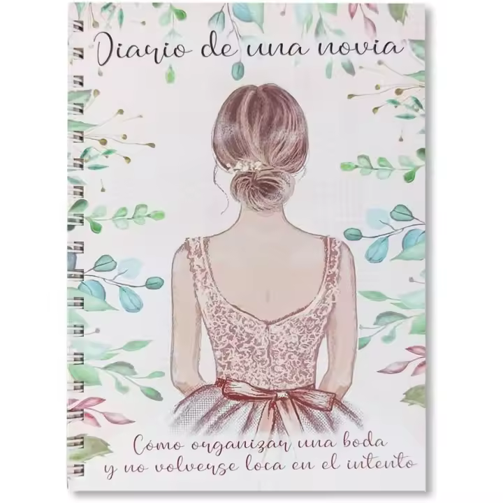 Diario de la Novia - Planificador y Organizador de Boda Completo  de Aguval ,Guía para Novias con Ilustraciones Originales y Espacio para Notas  Tamaño Portátil y Encuadernación en Espiral  Papel Premium de 160 gramos  Marca ARGUVAL - 1