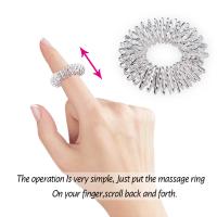Set De 9 Piezas De Anillos Y Pulseras De Acupresión Para Masaje De Mano Y Muñeca Alivio Del Dolor Sensorial Espinoso Tamaño Medio Pequeño Grande - details 10