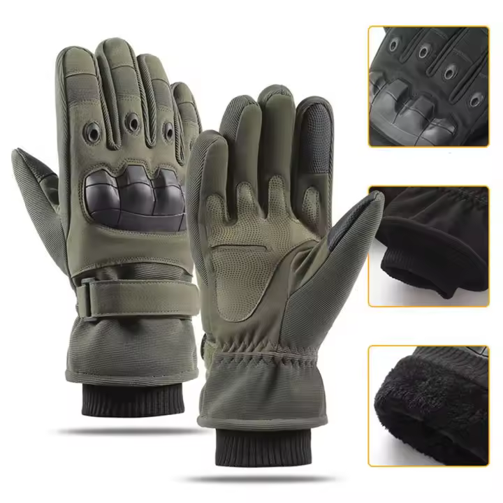 Guantes De Motocicleta Para Hombre Impermeables Y Transpirables Toque De Pantalla Moto Motocross Negro Material Poliéster Y Nylon - 1