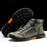 Botas De Tobillo Clásicas Vintage Para Hombre De Cuero Genuino Suave Y Amigable Con La Piel FLYLAND Botines Casuales Hechos a Mano - details 16
