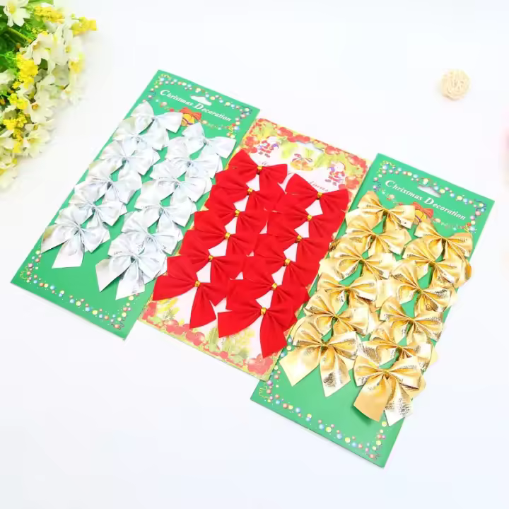Adornos Para Árbol De Navidad Pack De 12 Colgantes Pequeños Con Cuentas De Navidad Material De Poliéster Tamaño 5.5x6CM - 1