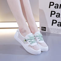 Zapatillas Planas Transpirables De Malla Para Mujer Primavera Verano Con Cordones Tenis Casuales Ligeros Huecos Blancas Zapatos Cómodos - details 4