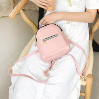 Mochila De Moda Para Mujer Mini Soft Touch Multifuncional Pequeña Bolso De Hombro Para Dama Niña Color Negro - details 2