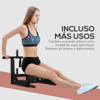 HOMCOM Barra de Dominadas de Pared con Almohadillas Barra de Pull Up de Acero Multifuncional para Fitness Entrenamiento en Casa Adultos Carga Máx. 120 kg 93x72x48 cm Negro - details 4