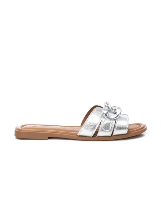 Sandalias Mujer Plata Carmela con Adorno de Cadena Metalizada - 1
