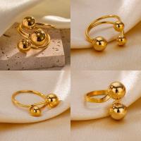 Anillo Ajustable De Acero Inoxidable Con Bola Doble Para Mujer Y Hombre Color Oro Moda Joyería De Decompresión Regalos - details 4