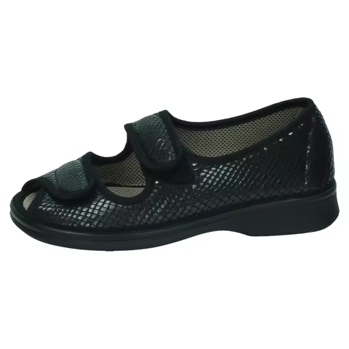 Zapatillas marca ZAPATOP para señora en color negro. ABIERTAS CHAROL - 1