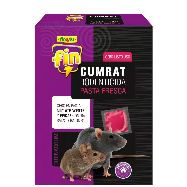 FLOWER CUMRAT PASTA FRESCA RODENTICIDA LISTO USO+RATAS+RATONES 2x150 GR - 1