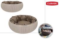 Curver  - Cama para Mascotas, Color Arena Tecnologia de textura de punto Suave cojin incluido Medidas: 55 x 54 x 21 cm CALIDAD DE CONFIANZA - details 1