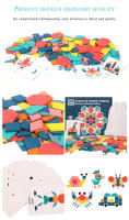 Juego De Rompecabezas 3D De Formas Geométricas Para Niños Montessori 180 Piezas Tablero De Madera Educativo Para Bebés Y Niños - details 5