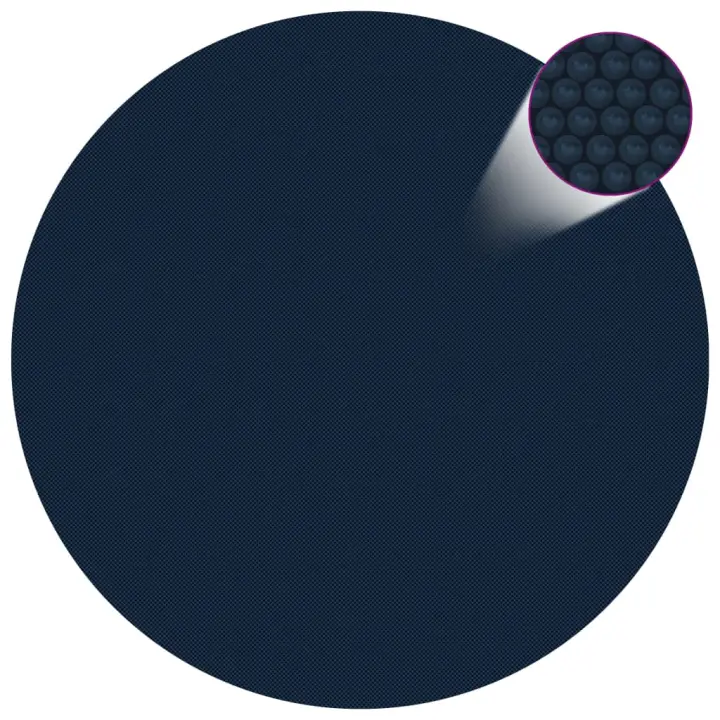 Cubierta solar de piscina de PE flotante Negro y Azul 210 cm - 1