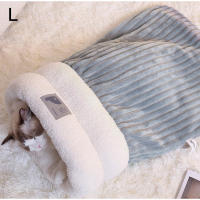 Bolsa De Dormir Para Mascotas Invierno Cálido Suave Plush Semi-Encerrado Sillón Para Gatos Y Perros Accesorios De Cama Cómodos Para El Hogar - details 12