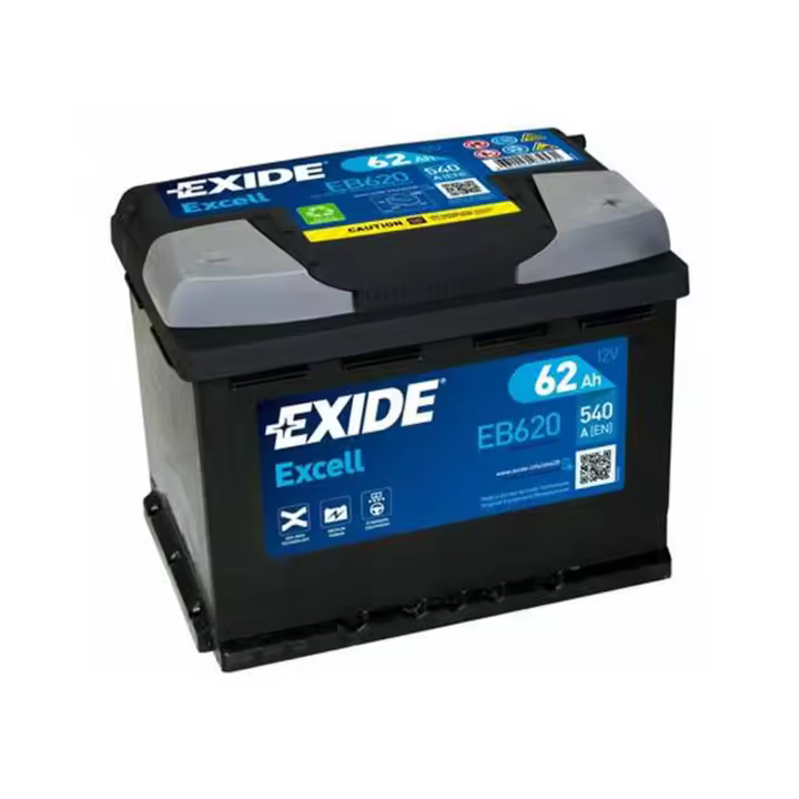 Bateria Exide Excell EB620 12V 62AH 540EN 242 X 175 X 190 + Derecha - 1