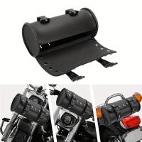 Bolsa De Pared Trasera De Motocicleta PU Cuero Impermeable Mini Bolsa Táctica Universal Retro Para Lado De Motocicleta - details 2