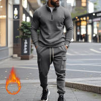 Conjunto Deportivo Casual Para Hombres Verano Otoño Invierno Con Cierre De Cremallera Y Veludo Tejido De Poliéster Talla S a XXXL - details 157