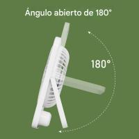 Ventilador de escretorio recargable 1200mAh Ventilador de pie with catería with Pantalla digital Ultra Silencioso plegable 5 velocidades Ventilador de mano Ligero ajustable - details 1