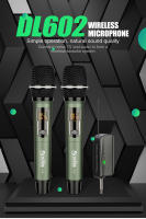Micrófono Inalámbrico UHF Rechargeable 2 Canales Microfonos Dinámicos Ajustable Frequence Para Escenario 200 Pies DL602 - details 0