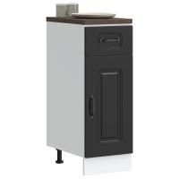 vidaXL Mueble bajo de cocina Kalmar madera de ingeniería en color Gris hormigón/Negro/Roble artisan y más | almacenamiento funcional diseño moderno para baño dormitorio sala - details 1