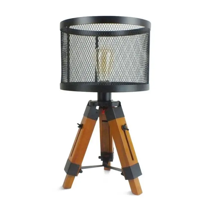 Barcelona LED Lámpara de pie vintage con trípode "NICONAGE" - 1