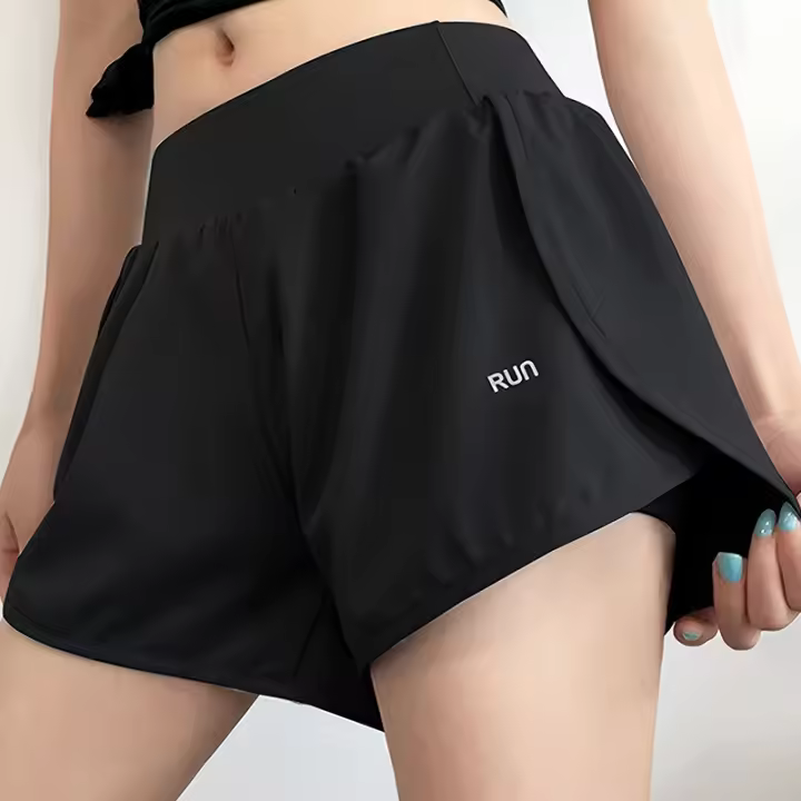 Shorts Deportivos Para Mujer Secado Rápido Transpirables Holgados Antideslizantes Para Yoga Fitness Maratón Running Verano - 1