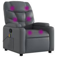 vidaXL Sillón de masaje reclinable cuero sintético Negro, Crema, Marrón Sillon Dormitorio Sillon Comodos Silla Relax Sillón Sofá - details 2