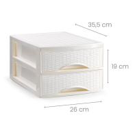 ZYLX SHOPPING - Cajonera Rattan de Sobremesa 2/3/4 Cajones, Blanco o Marrón, Ideal para Escritorio, Baño o Cocina - details 3