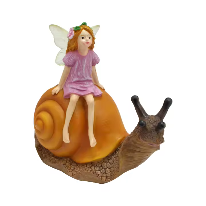 1pc Elegante Esnárd Sentado En Un Hada Para Decoración De Escritorio Jardín Hogar Resina Estatua Ornamento De Elfos Decoración Del Jardín - 1