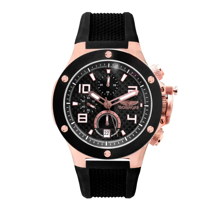 Bobroff Reloj Hombre Analogico Cuarzo con Correa de Caucho BF1002M15 - 1